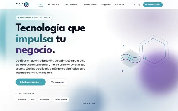 Sitio web de DTS El Salvador