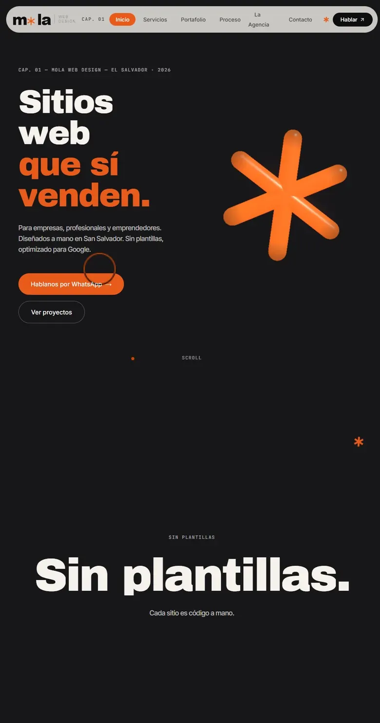 Sitio web de Mola Web Design, hecho por DTS Web Design