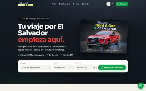 Sitio web de Ronald Rent A Car